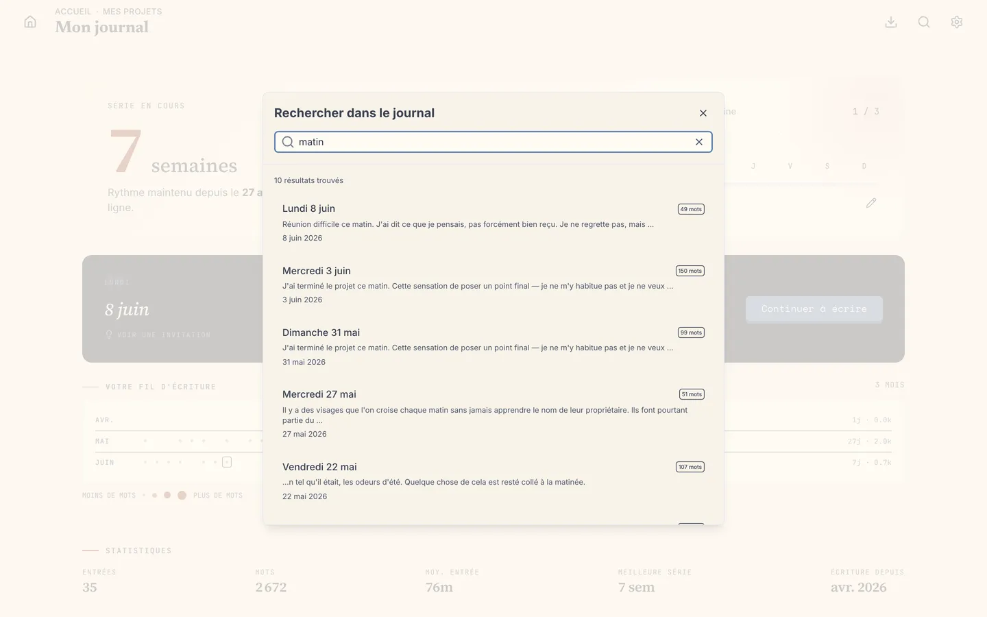 Recherche plein texte dans tout votre journal