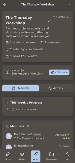 The writing community: circles and the activity feed that keep you going.