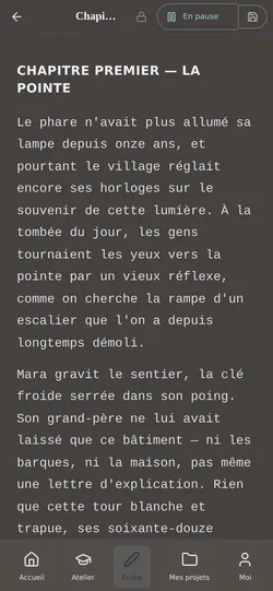 L'éditeur de pratique : une page sans distraction qui s'adapte à l'étape où vous en êtes.