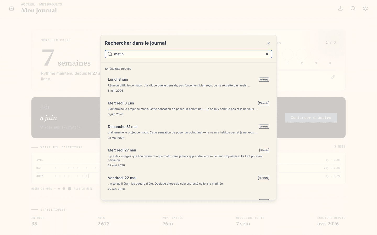 Recherche plein texte dans tout votre journal