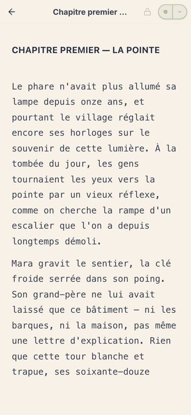 L'éditeur de pratique : une page sans distraction qui s'adapte à l'étape où vous en êtes.
