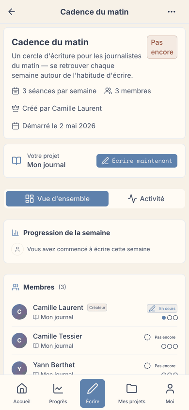 Les cercles : pratiquez en bonne compagnie
