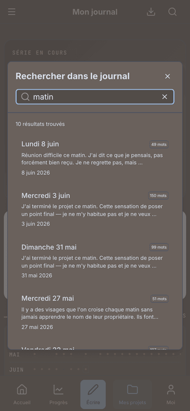 Recherche plein texte dans tout votre journal