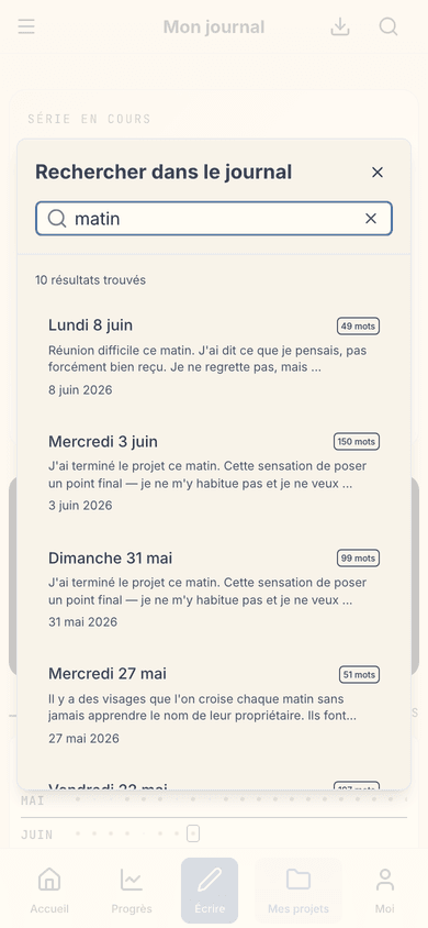 Recherche plein texte dans tout votre journal